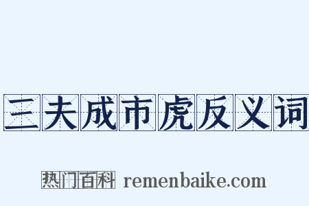 三夫成市虎反义词是什么意思的图片